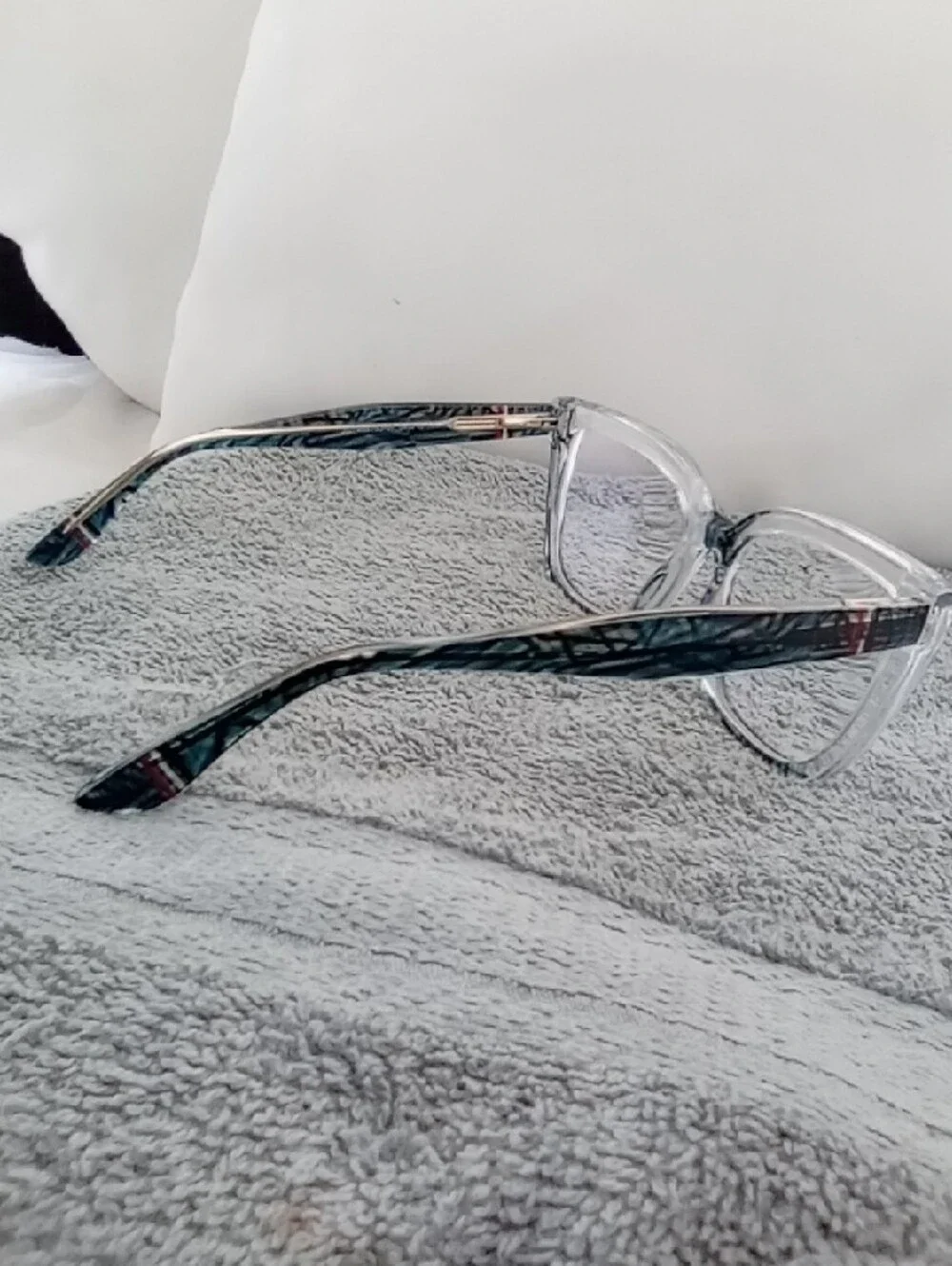 Transparent Square Women's Glasses with Subtle Blue Tint
